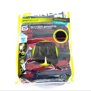 AND1 Men's Pro Platinum Boxer Briefs, 6 Pack - S